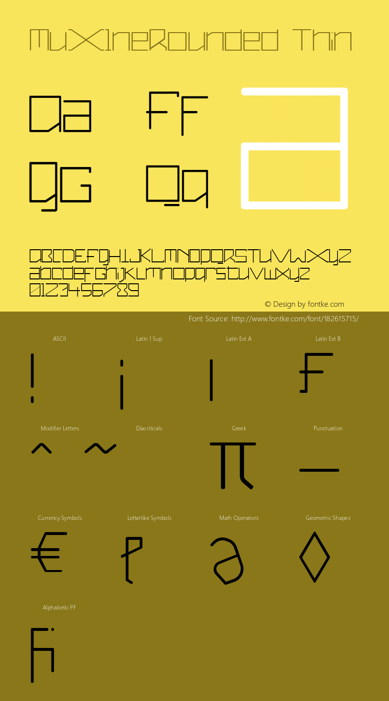 MuX1neRounded Thin Version 1.100;hotconv 1.0.109;makeotfexe 2.5.65596图片样张