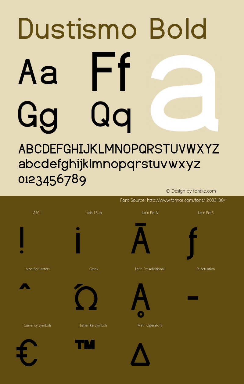 Dustismo Bold Version 1.06 2003 Font Sample