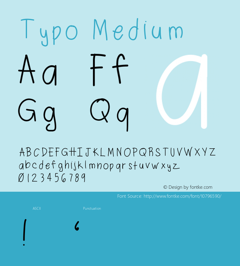 Typo Medium Version 001.000 Font Sample