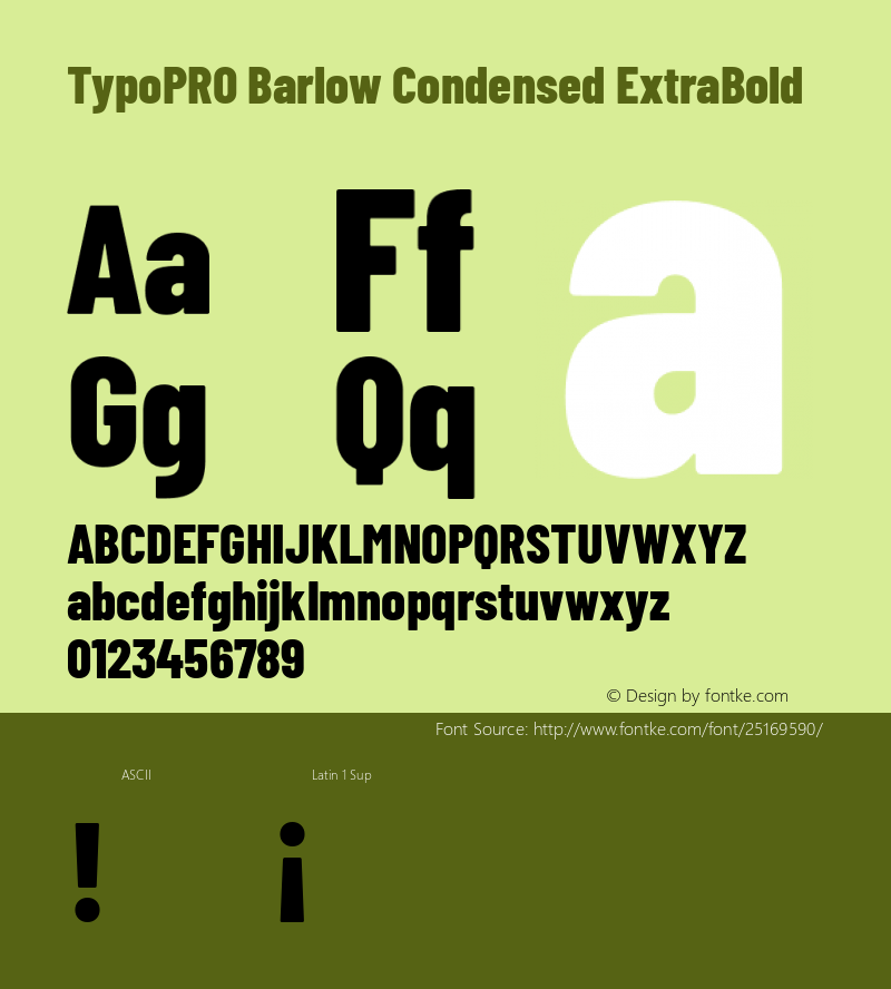 TypoPRO Barlow Condensed ExtraBold Version 1.301 Font Sample