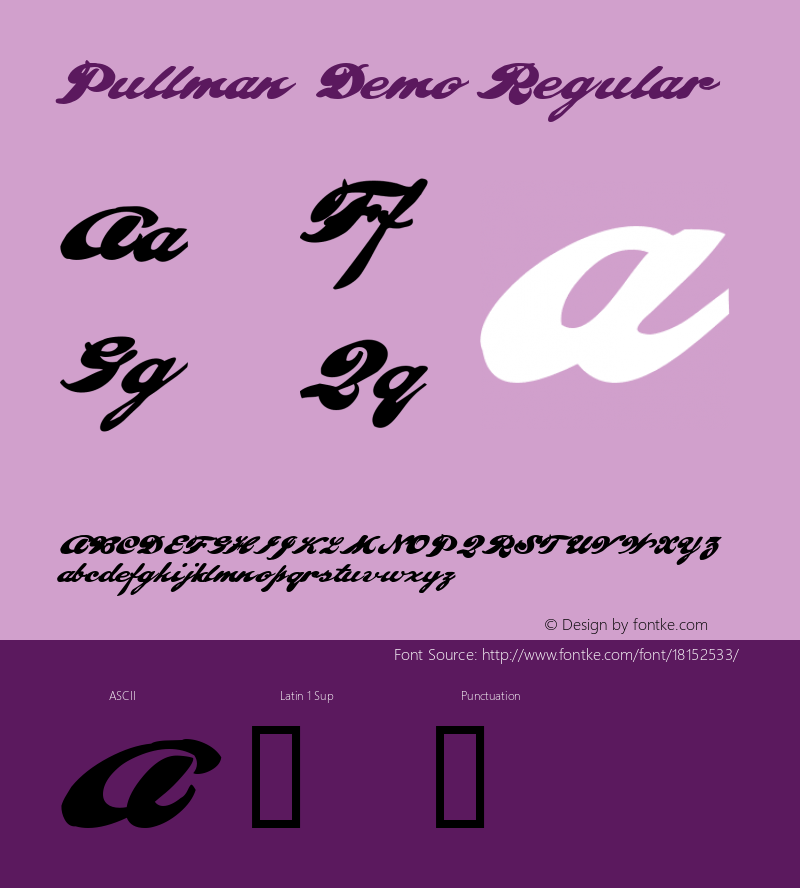 Pullman  Demo Regular Macromedia Fontographer 4.1.4 7/16/00 Font Sample