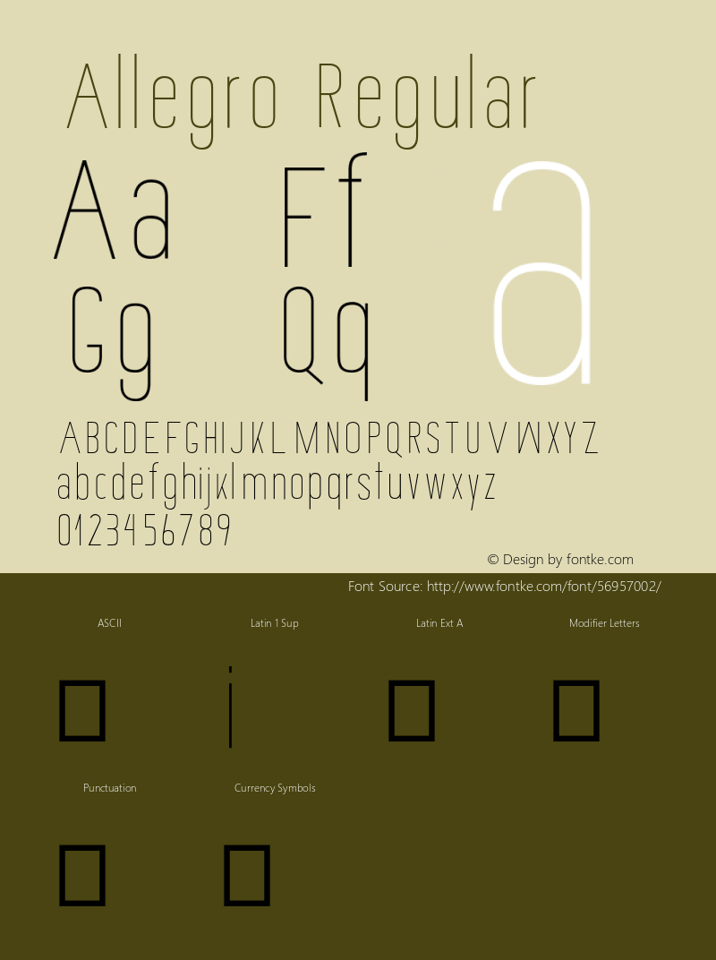 Allegro Version 001.000 Font Sample