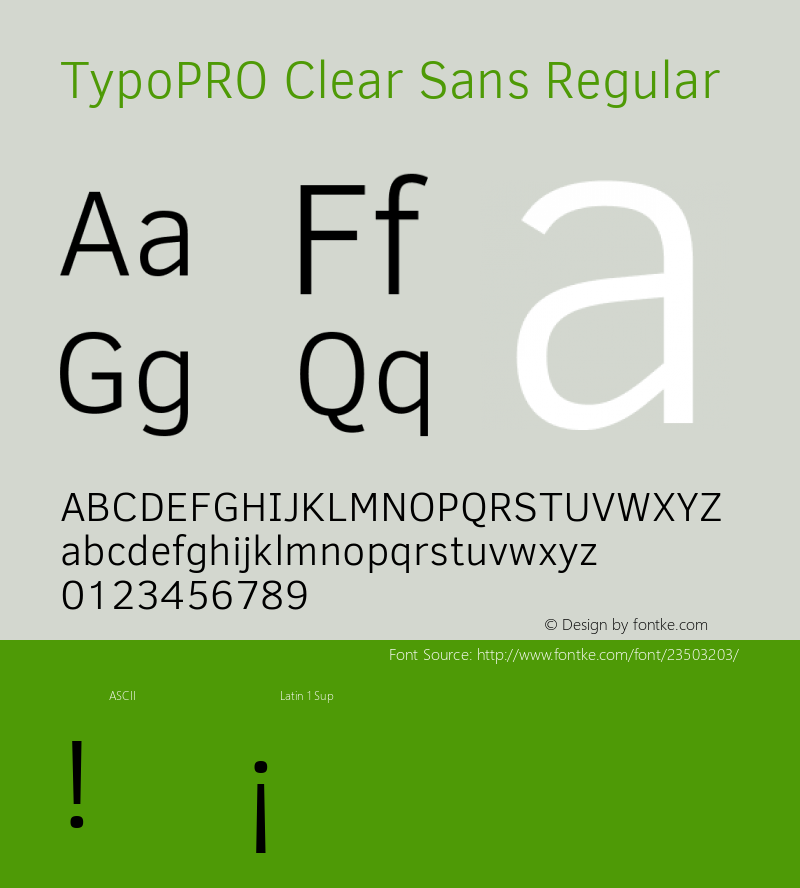 TypoPRO Clear Sans Light Version 1.00 Font Sample