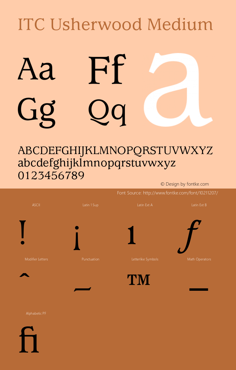 ITC Usherwood Medium 001.000 Font Sample