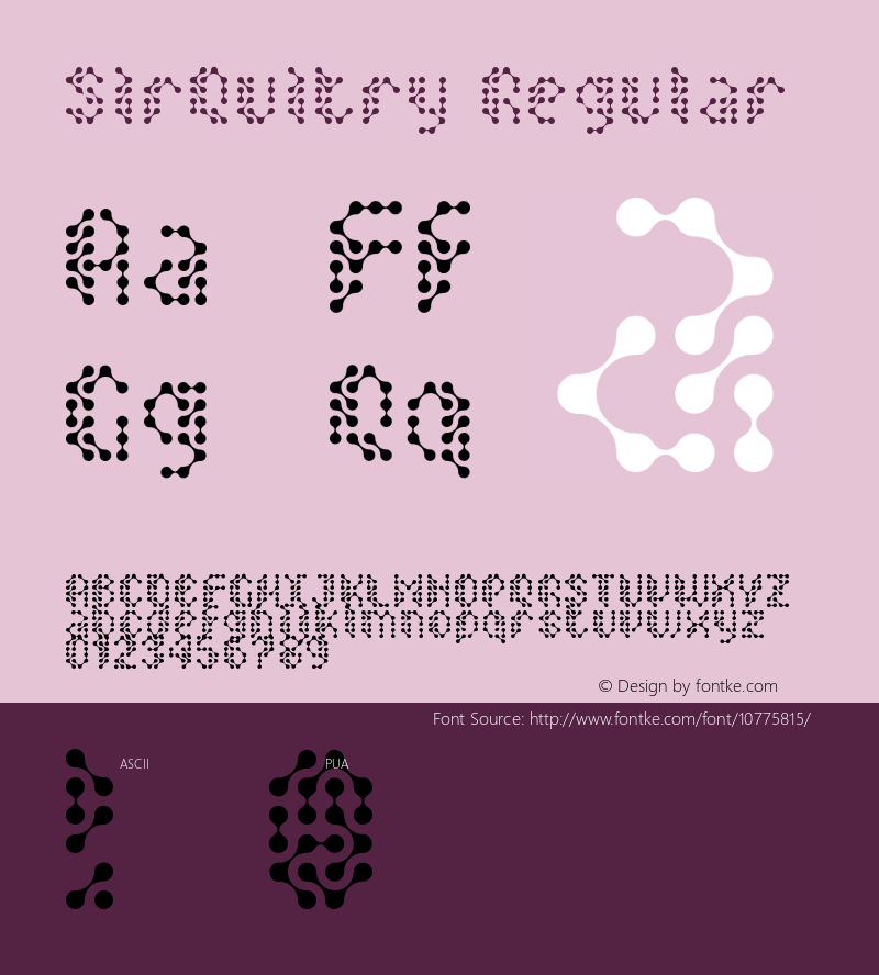 SirQuitry Regular 1999; 1.1 Font Sample