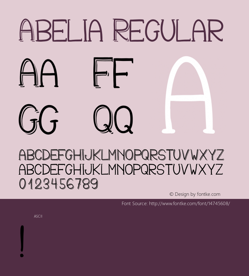 Abelia Regular Version 1.00 2014 Font Sample