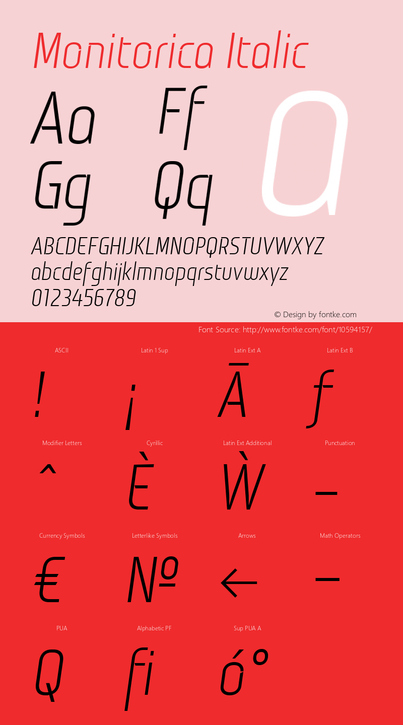 Monitorica Italic 1.2; CC 4.0 BY-ND Font Sample