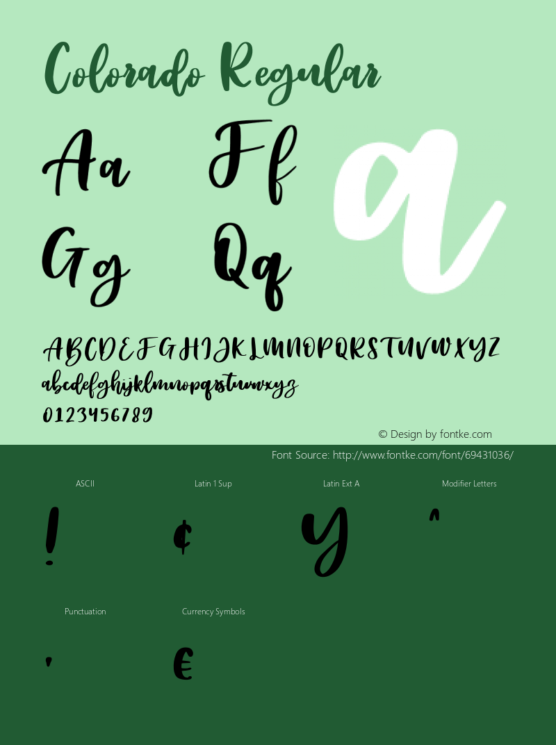 Colorado Version 1.001;Fontself Maker 3.5.1 Font Sample