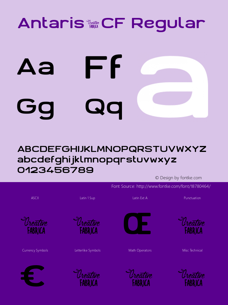 Antaris_CF Regular Version 001.000 Font Sample