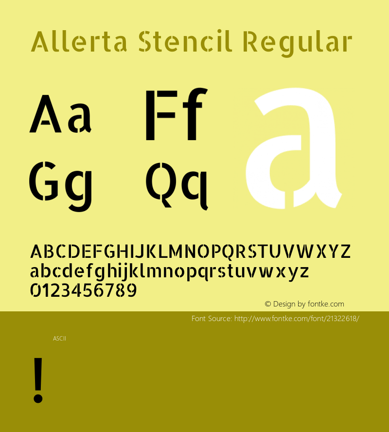 Allerta Stencil Regular  Font Sample