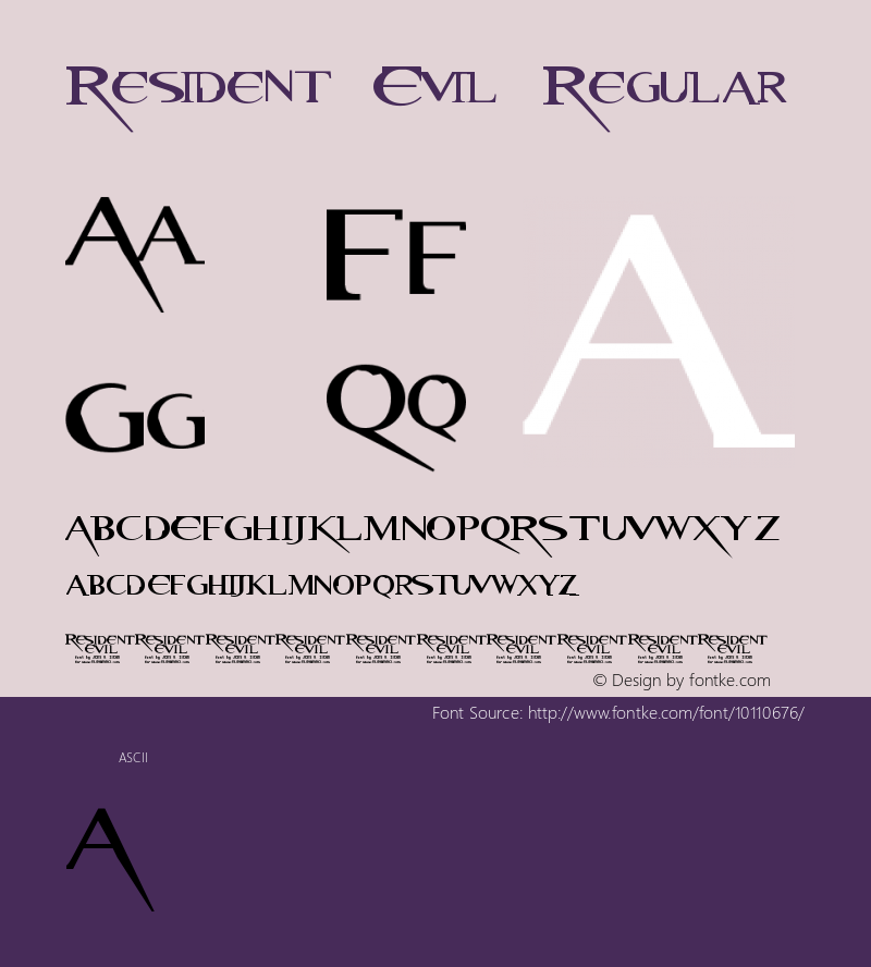 Resident Evil Regular 1.0 by Jens R. Ziehn Font Sample