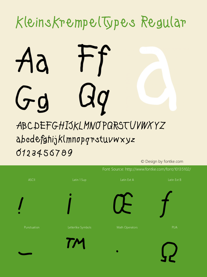 KleinsKrempelTypes Regular 1.0 2004-10-21 Font Sample