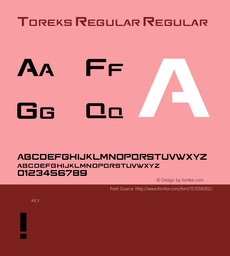 Toreks Regular Version 1.000 Font Sample