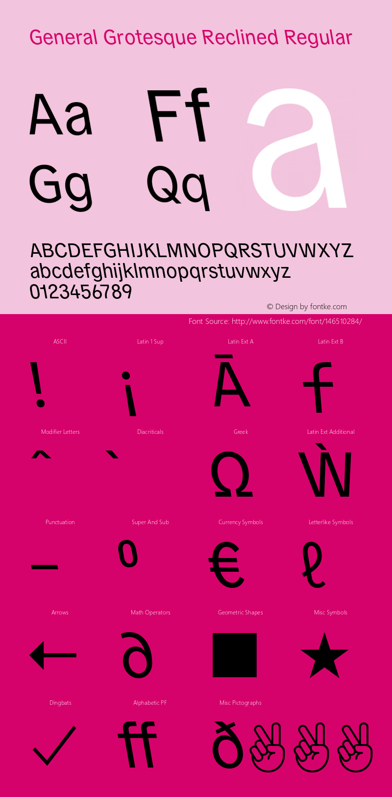 GeneralGrotesqueRecl-Regular Version 1.000 | wf-rip DC20190530 Font Sample