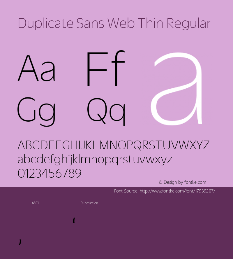 Duplicate Sans Web Thin Regular Version 1.1 2013 Font Sample