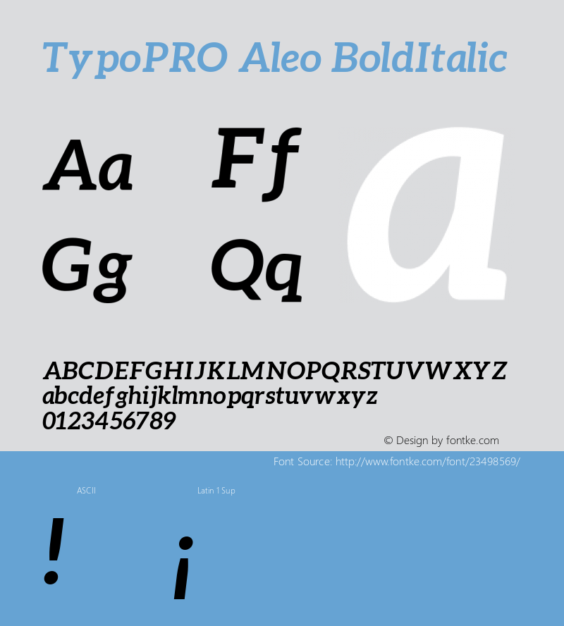 TypoPRO Aleo Bold Italic Version 1.1 Font Sample