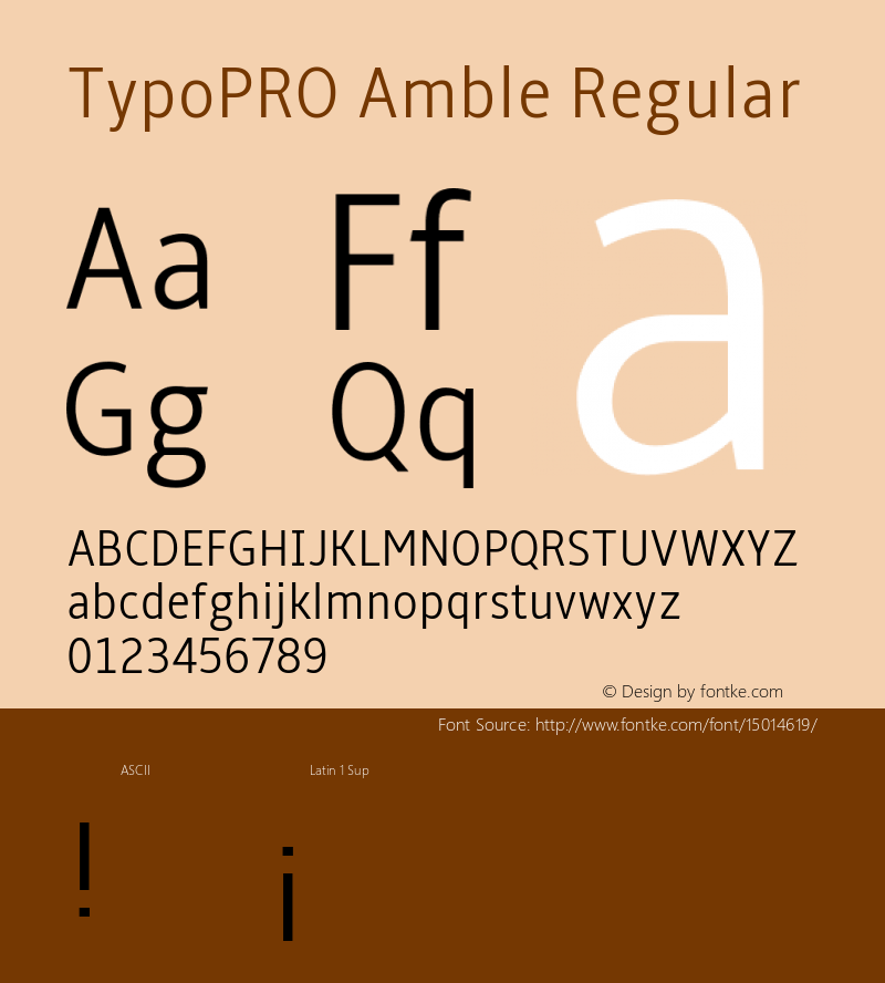 TypoPRO Amble Regular Version 1.00000; 2009 Font Sample