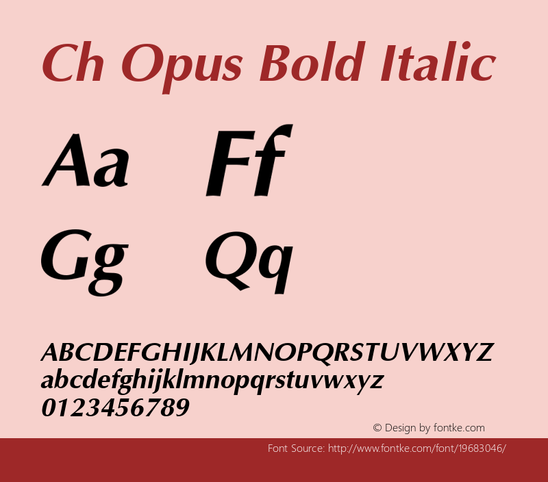 Ch Opus Bold Italic 001.000 Font Sample