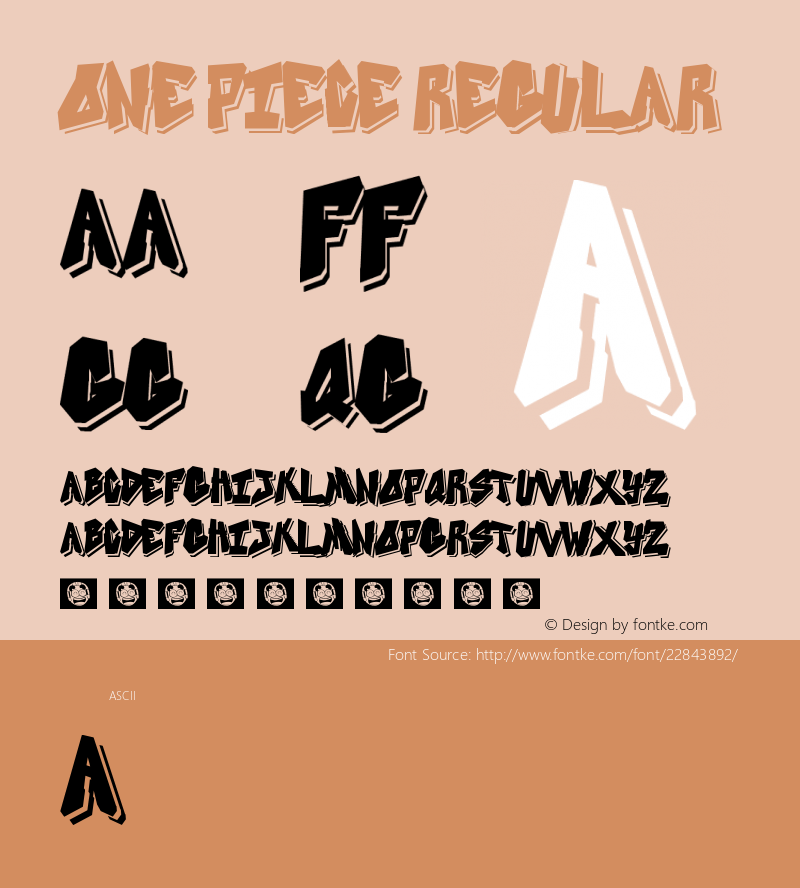 ONE PIECE Version 1.0 Font Sample