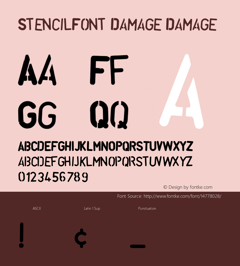 StencilFont Damage Damage com.myfonts.highground.stencil-font.stencil-font-damage.wfkit2.3PQw Font Sample