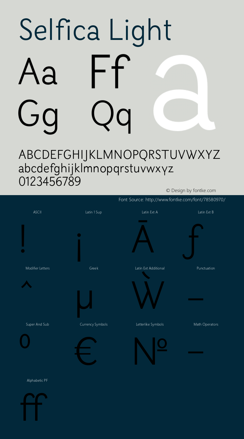 Selfica-Light  Font Sample