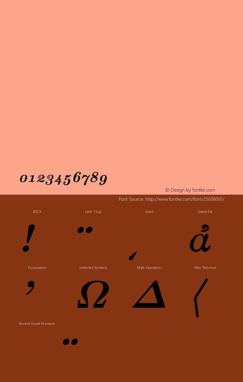 Computer Modern Roman Greek Bold Italic Old Style Figures Version 001.001 Font Sample