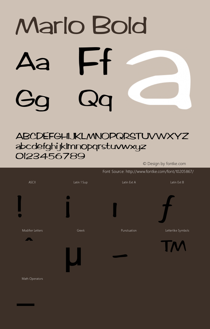 Marlo Bold Macromedia Fontographer 4.1 9/26/96 Font Sample