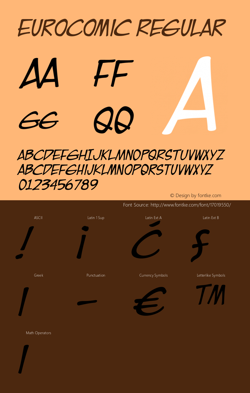 EuroComic Regular Version 4.10 Font Sample