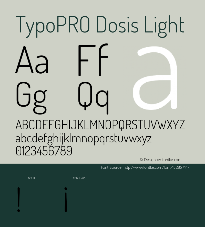TypoPRO Dosis Light Version 1.007 Font Sample