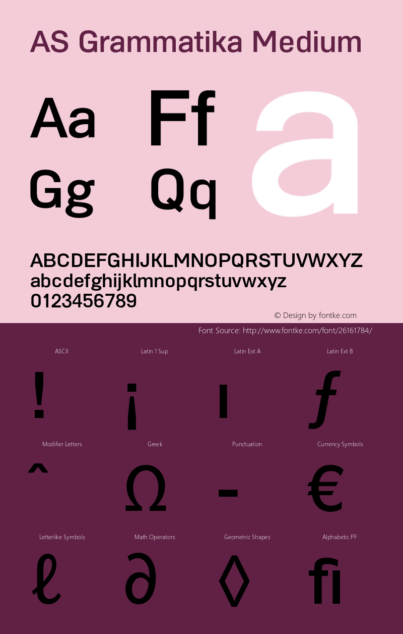 ASGrammatika-Medium Version 1.2 Font Sample