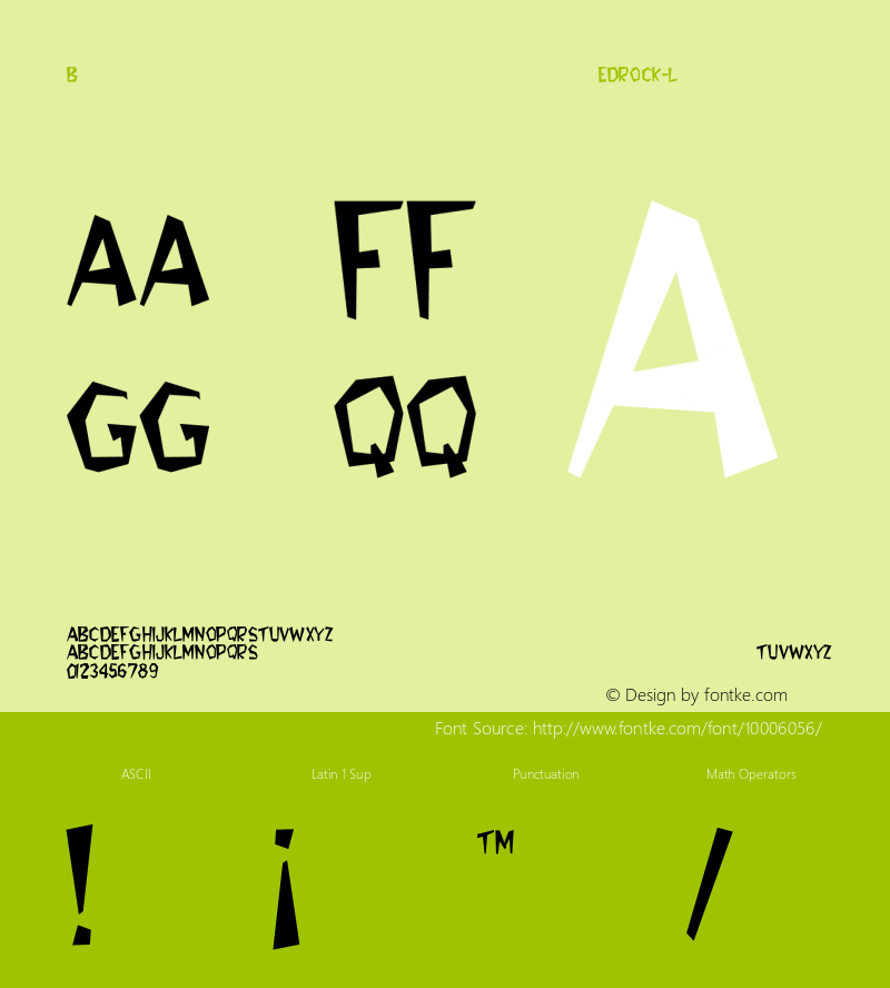 Bedrock-Light Regular Converted from C:\TEMP\BEDROCK.TF1 by ALLTYPE Font Sample