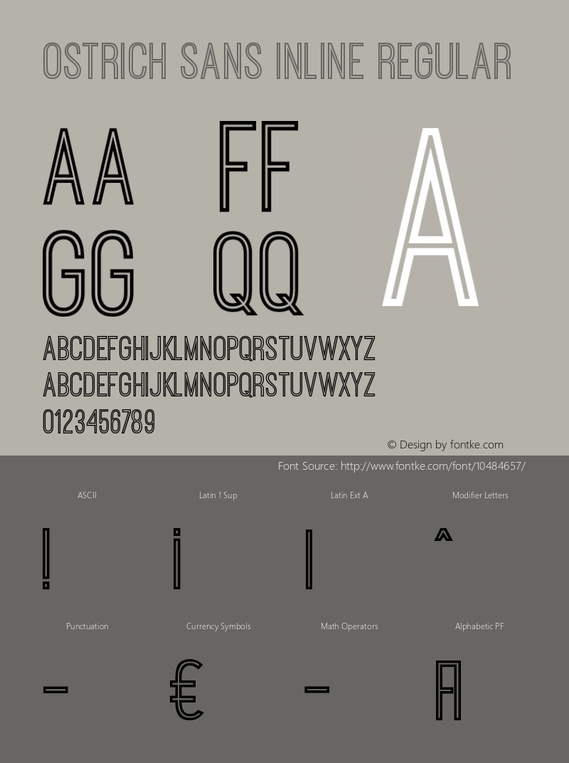 Ostrich Sans Inline Regular Version 1.002 Font Sample