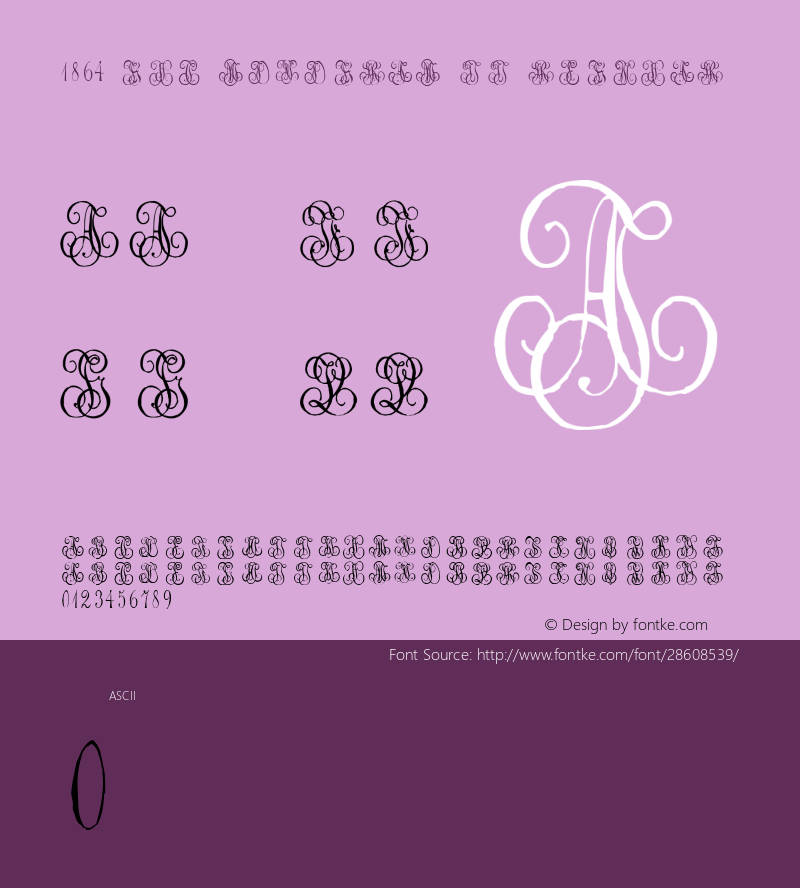 1864 GLC Monogram IJ Version 1.000 Font Sample