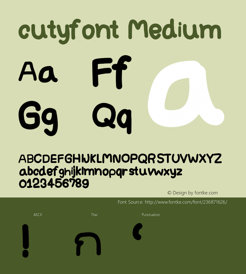 cutyfont Version 001.000图片样张