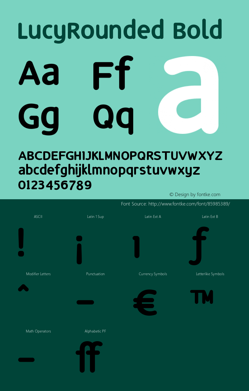 LucyRounded-Bold 1.000 Font Sample