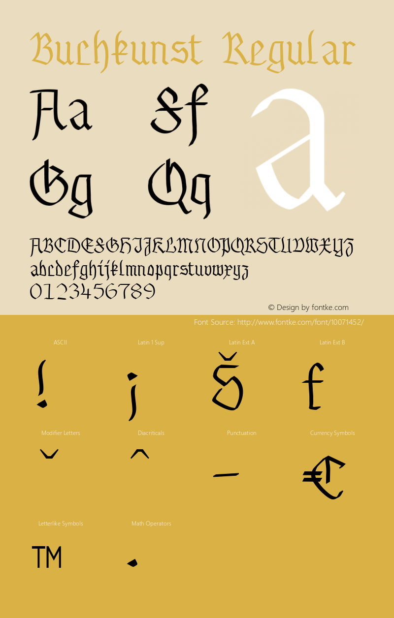 Buchkunst Regular Brendel            :29.11.1994 Font Sample