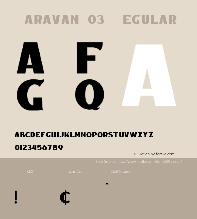 Caravan 03 Version 1.00;May 2, 2019;FontCreator 11.5.0.2427 64-bit Font Sample