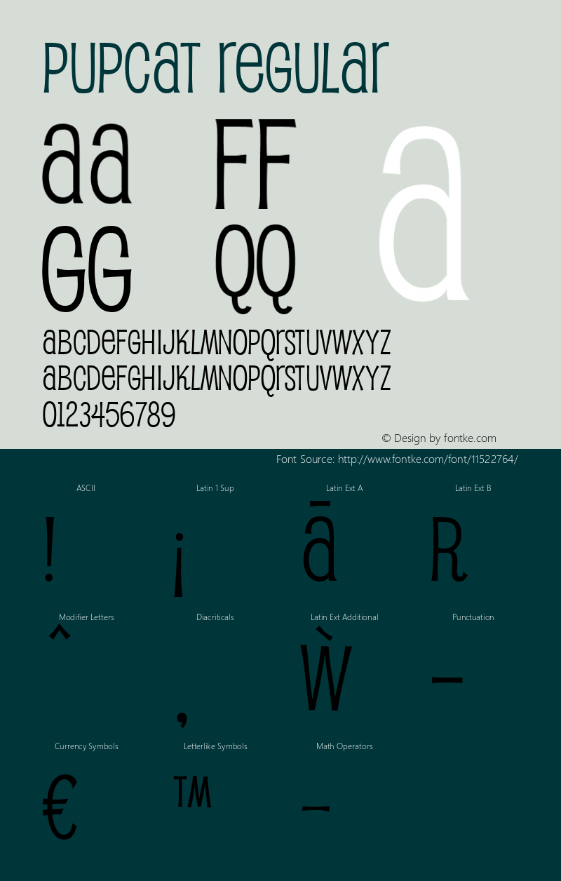 Pupcat Regular OTF 4.000;PS 001.001;Core 1.0.29 Font Sample