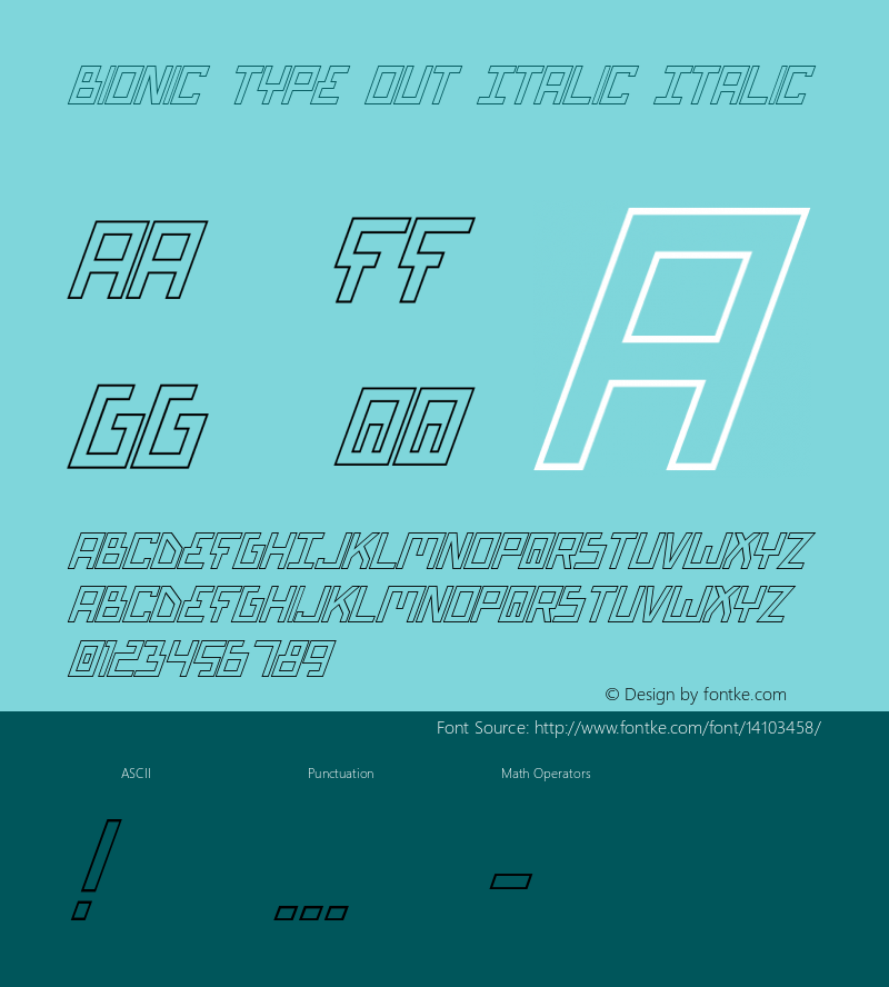 Bionic Type Out Italic Italic Version 1 Font Sample