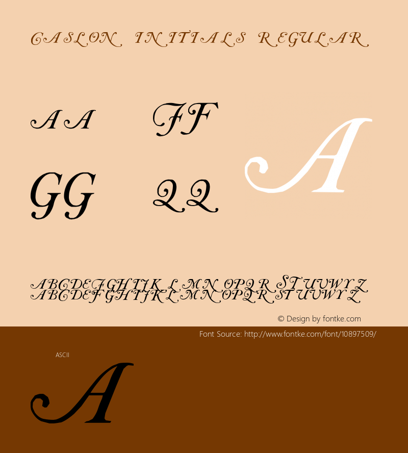 Caslon Initials Regular Version 001.003 Font Sample