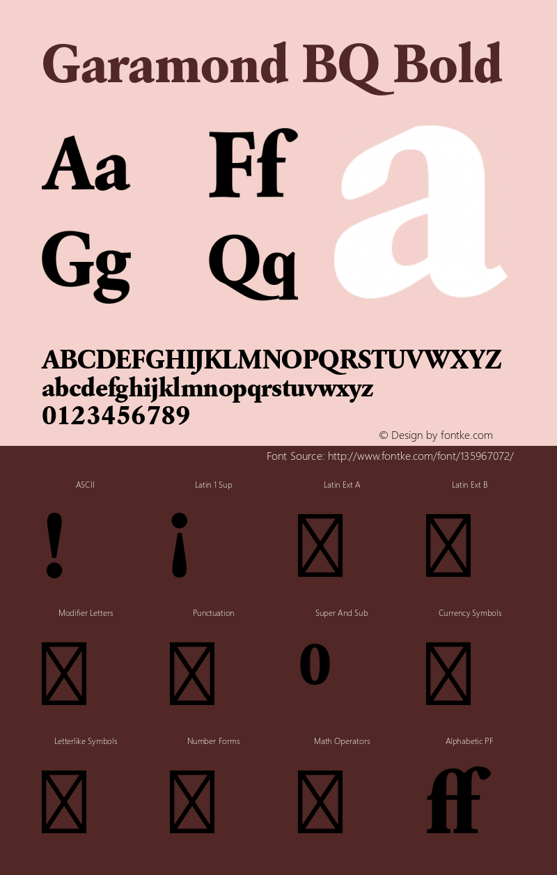 GaramondBerthBQ-Bold Version 001.000;Core 1.0.00;otf.5.02.2298;47.06MW Font Sample