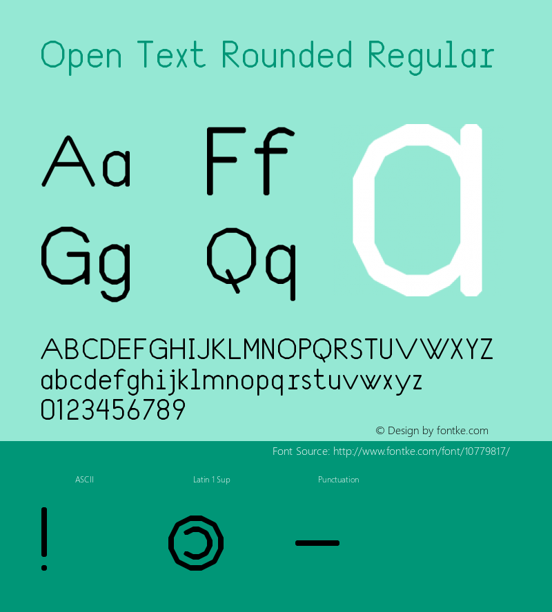 Open Text Rounded Regular Version 1.0 Font Sample
