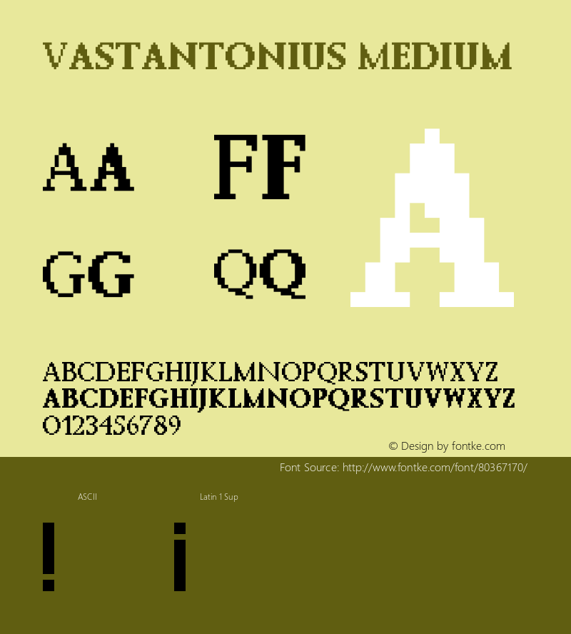 Vastantonius Version 001.000 Font Sample
