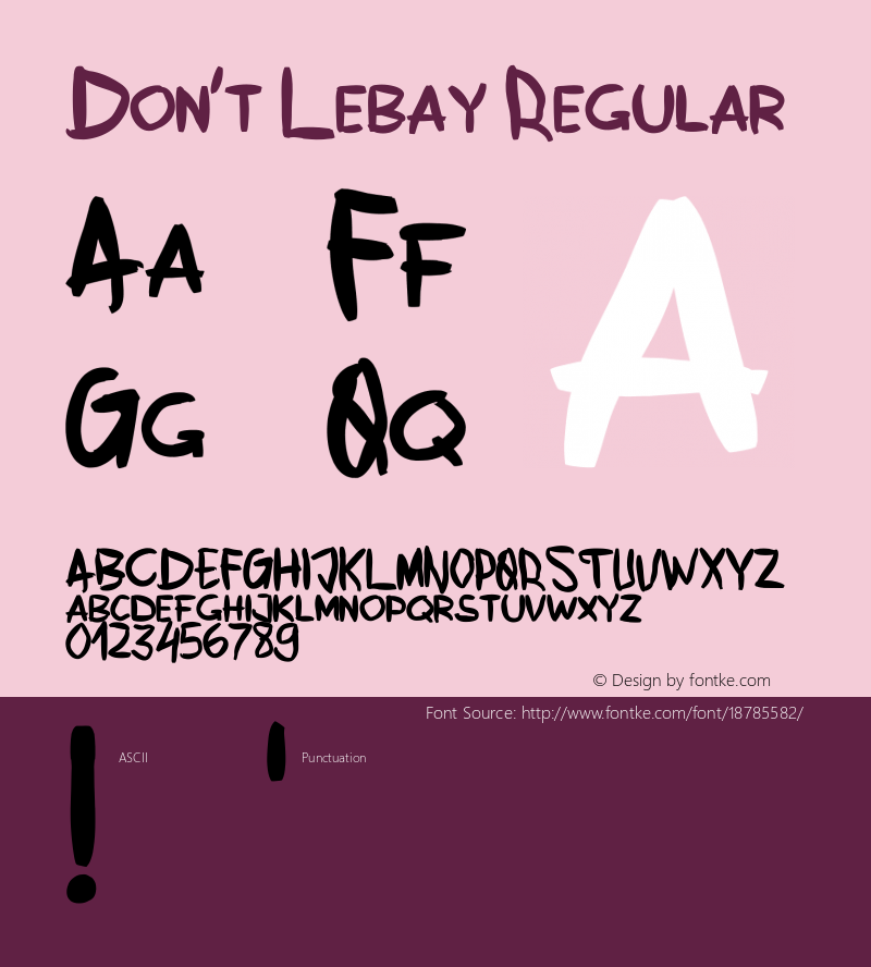 Don't Lebay Regular Version 01.00 Font Sample