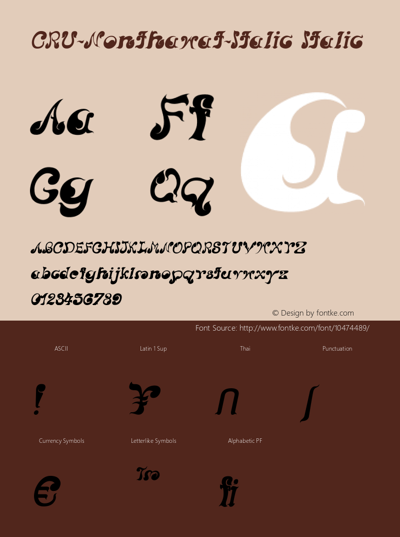 CRU-Nonthawat-Italic Italic Version 0.002 Font Sample