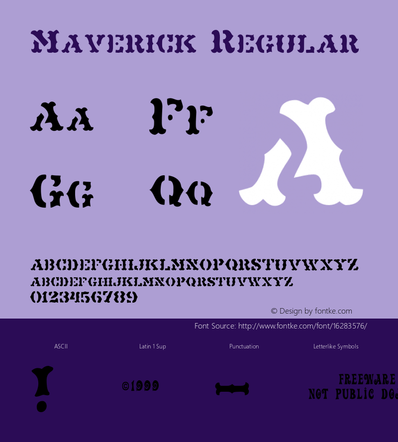 Maverick Regular Version 001.000 Font Sample