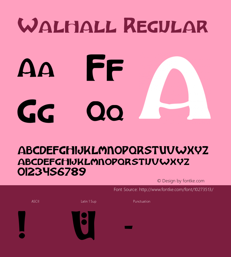 Walhall Regular Macromedia Fontographer 4.1.4 11/21/01 Font Sample