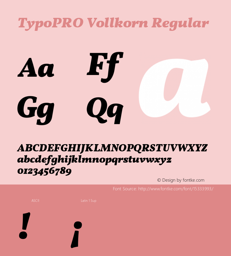 TypoPRO Vollkorn Regular Version 2.001 Font Sample