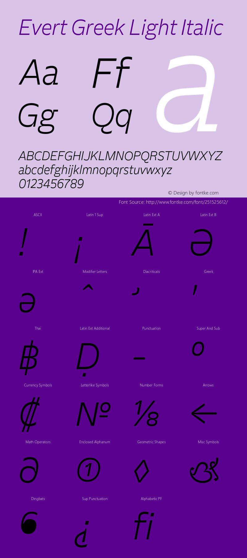 Evert Greek Light Italic Version 1.000图片样张