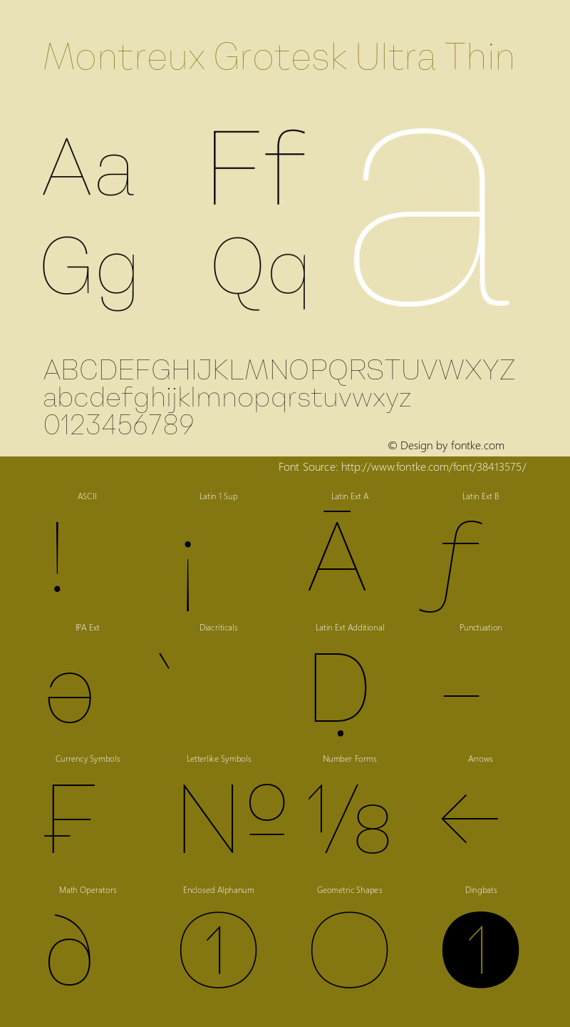 Montreux Grotesk Ultra Thin Version 1.000;hotconv 1.0.109;makeotfexe 2.5.65596 Font Sample
